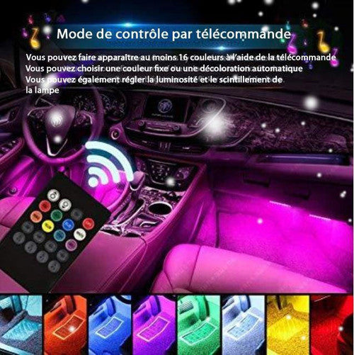 Eclairage LED Multicolore pour Intérieur de Voiture