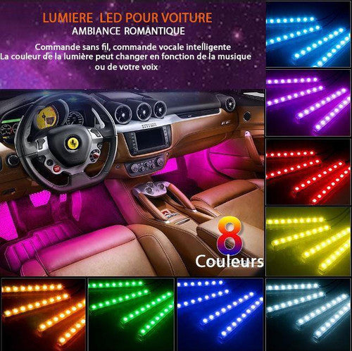 Eclairage LED Multicolore pour Intérieur de Voiture