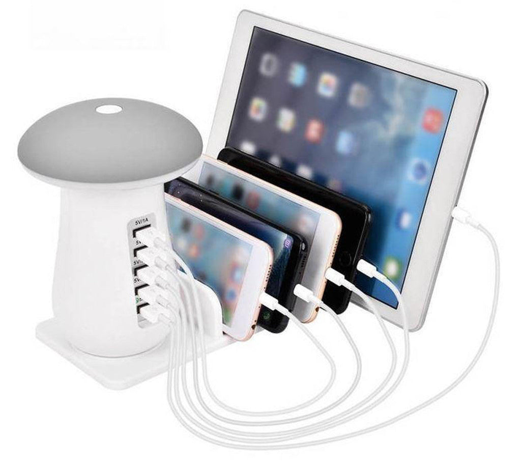 Socle de Chargement Rapide Multi-port & Lampe (5 ports)